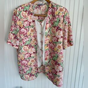 Vintage Floral Button Down Shirt size 12